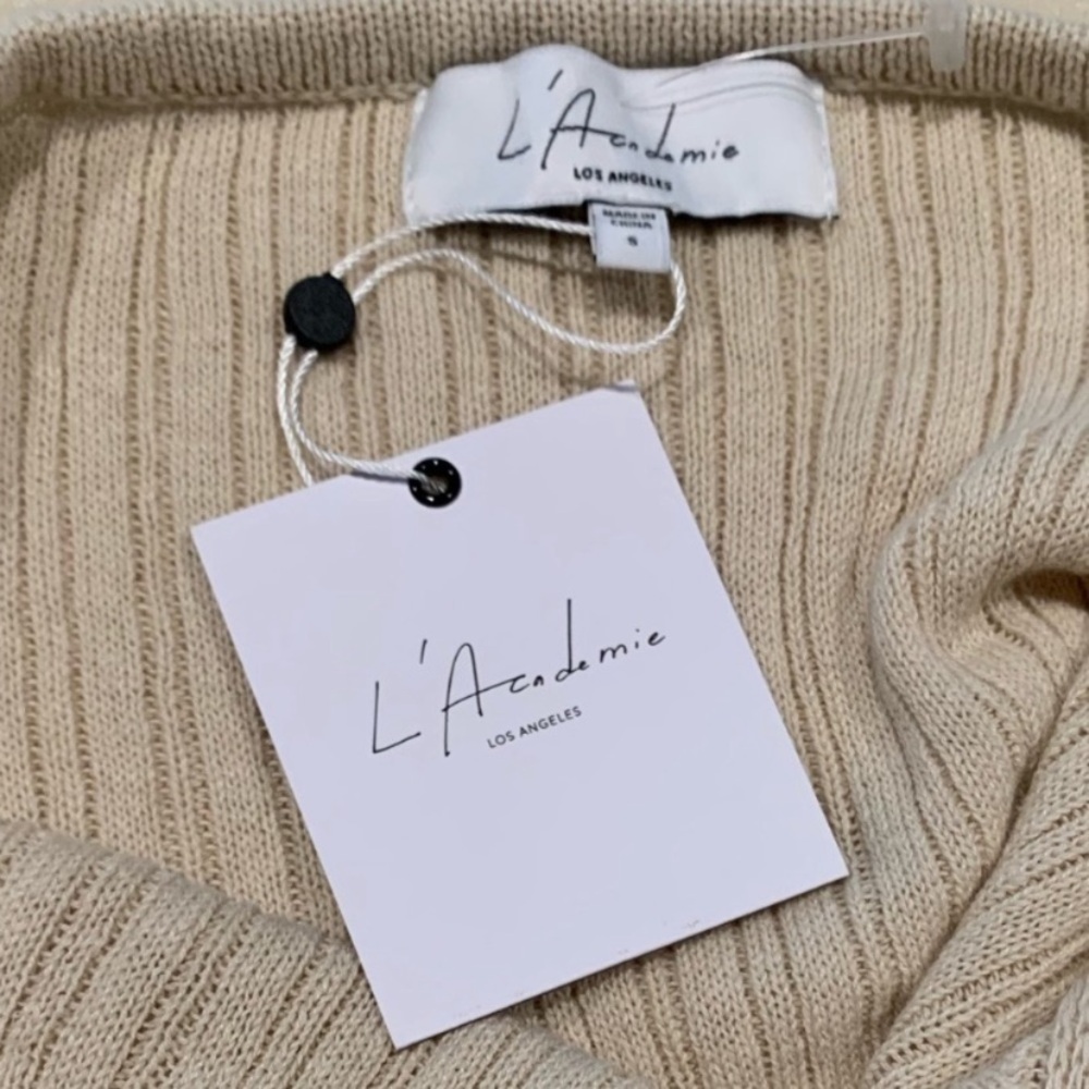 NWT! REVOLVE Tan Ribbed Halter Top - Picture 8 of 8